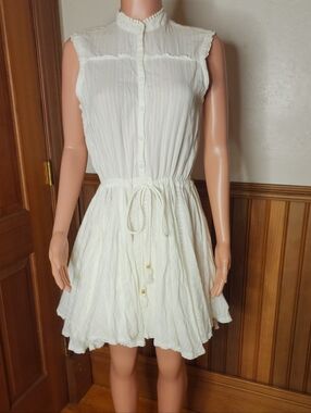 Zadig & Voltaire White Sleeveless Ranil Mini Dress Large